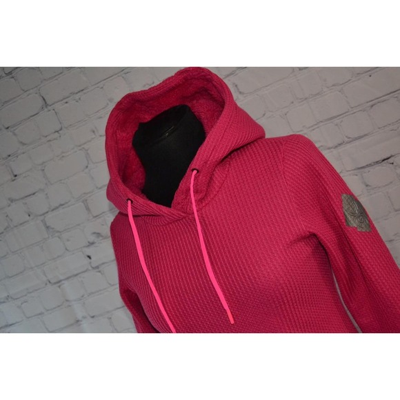 46239-a Spyder Fleece Hoodie Pullover Front Pockets Pink Size XS Womens - Picture 4 of 9
